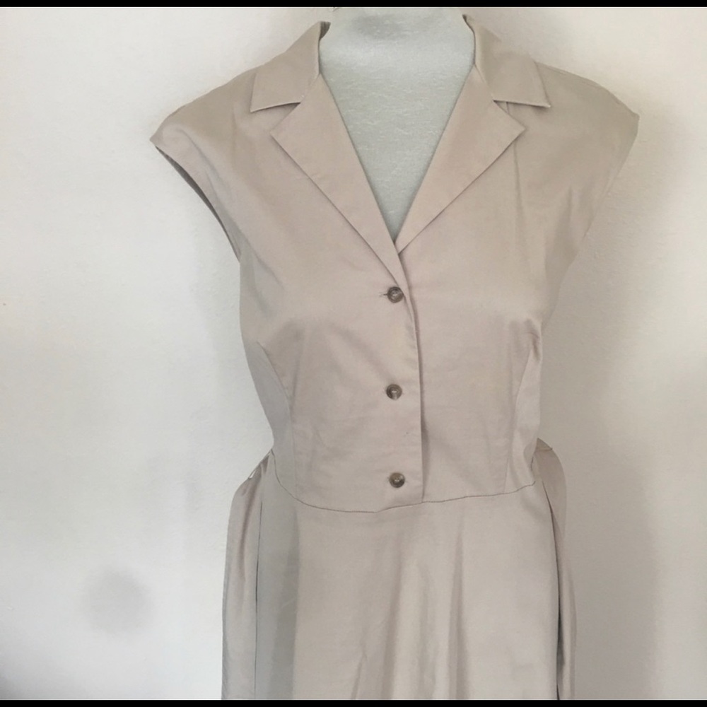 Ann Taylor khaki dress sz 12 - Picture 3 of 5